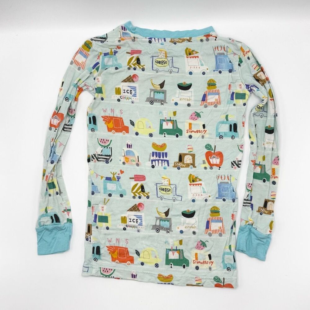 Little Sleepies Food Truck Bamboo Pajama Set Long Sleeve Pants - Kids US 7/8 - Picture 3 of 5